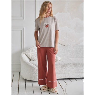 Футболка с принтом свободная эластичная из премиального хлопка