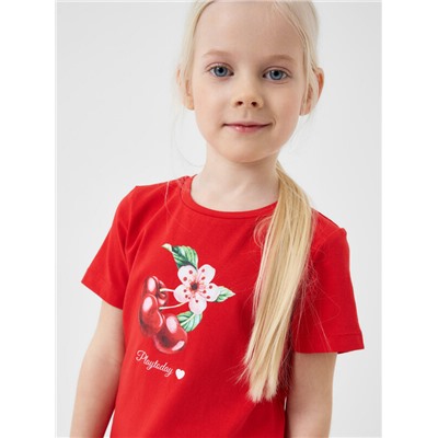 Фуфайка трикотажная для девочек (футболка), 2 шт в комплекте