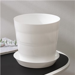 Горшок для цветов с поддоном «ПластоС. Классик», 4.4 л, пластиковый, белый