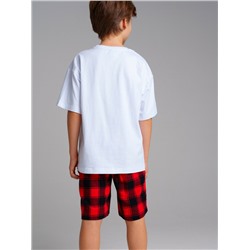 Комплект для мальчиков: фуфайка (футболка) трикотажная, шорты текстильные