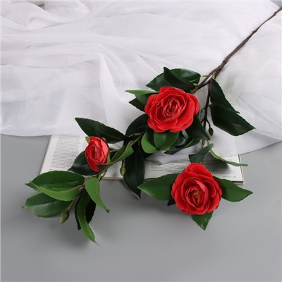 Цветы искусственные «Камелия», h=85 см, красные