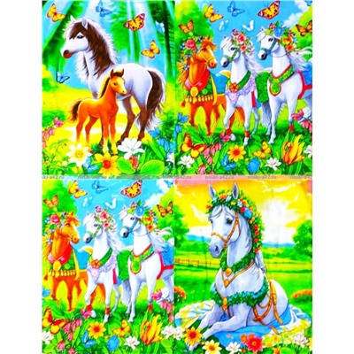 5 ШТУК - Полотенца вафельные - символ Года Лошади