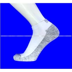 3 ПАРЫ - Носки мужские укороченные белые (серая подошва) арт. 6564