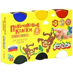 Краски пальчиковые 6цв 60 мл ПККМ06 Каляка-Маляка