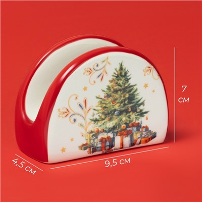 Салфетница новогодняя Доляна «Волшебное дерево», 9.5×4.5×7 см