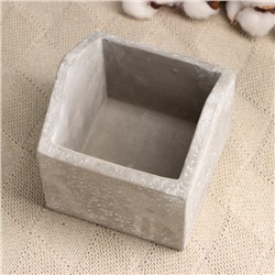Фигурное кашпо для цветов «Дом», 12×11×11 см, керамика, серое