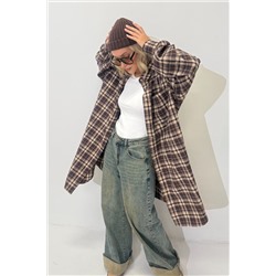 Рубашка женская  HUG077/07/Бордовый, белый