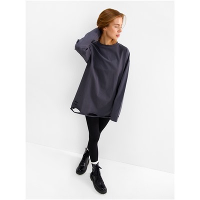 Лонгслив женский MINAKU: One Most Brand, графитовый, размер onesize