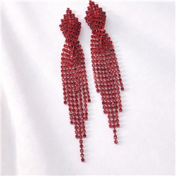 Клипсы женские без прокола "Вечерние", цвет: красный, арт.012.083