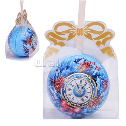 Новогоднее подвесное елочное украшение "Шар" с новогодним пожеланием внутри, черный металл