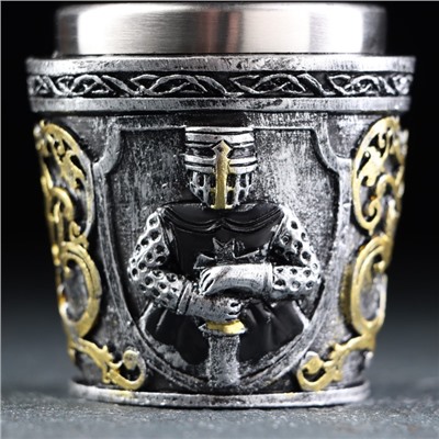 Стопка в стиле средневековья «Рыцарь», 60 мл, 6.3×6.3 см, нержавеющая сталь