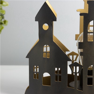 Фигурка светящаяся RISALUX «Вечерний город», LED-ночник, 3×ААА, чёрный, 10.8×19.5×20 см