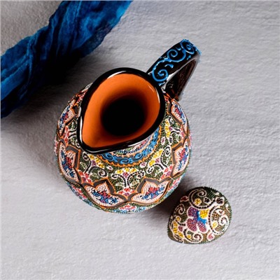 Кувшин узбекский Риштанская керамика «Самарканд», 1.3 л, разноцветный