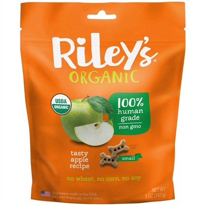 Riley’s Organics, лакомства для собак, маленькая косточка, рецепт с яблоком, 142 г (5 унций)
