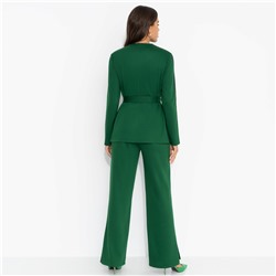 Брючный костюм из трикотажа, Личное превосходство (изумруд, 2 в 1, с поясом)