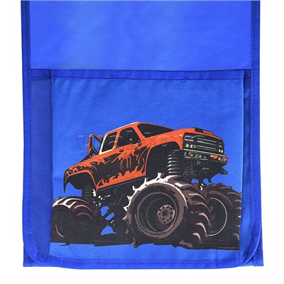 Кармашки-органайзер в шкафчик для детского сада 4 кармана 80x24 см голубой