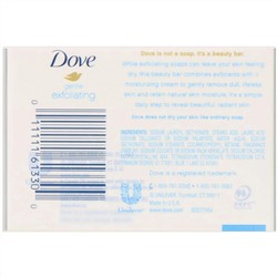 Dove, Косметическое мыло «Нежное отшелушивание», 4 шт. по 113 г