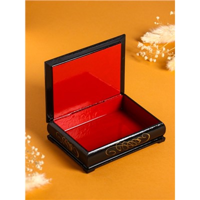 Шкатулка для украшений «Пара белых лошадей», 10×14 см, лаковая миниатюра