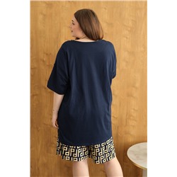 Футболка пижамная больших размеров (ФП-111 кошечка)