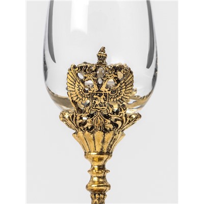 Рюмки для водки «Герб», подарочный набор на 3 персоны, рюмка 50 мл, золото