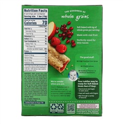 Gerber, Organic, Grain & Grow, мягкие запеченные зерновые батончики, от 12 месяцев, со вкусом малины и граната, 8 батончиков в индивидуальной упаковке