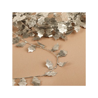 Листья на металлической проволоке, 21×18 мм, 5 м, цвет серебряный