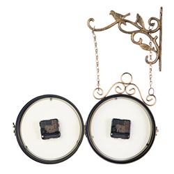 Часы настенные интерьерные «Птичка в клетке», двусторонние, на подвесе, бесшумные, плавный ход, 23×44 см, d=17 см