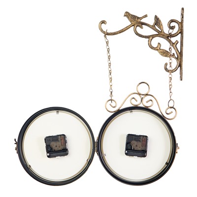 Часы настенные интерьерные «Птичка в клетке», двусторонние, на подвесе, бесшумные, плавный ход, 23×44 см, d=17 см