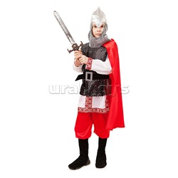 Костюм "Богатырь" (кольчуга, рубаха, шлем, брюки, плащ, меч) размер 134-34
