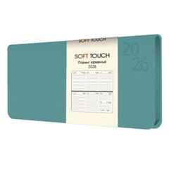 Планинг карманный 2026 г. 128 стр. "Soft Touch. Бирюзовый" иск.кожа ПИКСТ266405 Эксмо