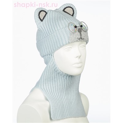01-48-H Балаклава-шлем для девочки флис (50-52)