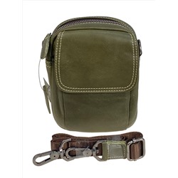 Сумка мужская из натуральной кожи, цвет  зеленый
