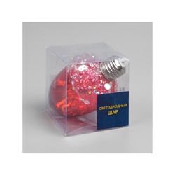 Ёлочный шар «Жёлудь красный», 12×7 см, 4 LED, от батареек, свечение тёплое белое