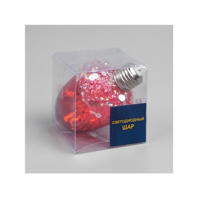 Ёлочный шар «Жёлудь красный», 12×7 см, 4 LED, от батареек, свечение тёплое белое