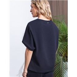 Футболка свободная из футера двухнитки с эластаном