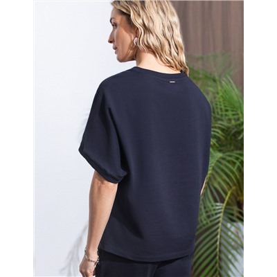 Футболка свободная из футера двухнитки с эластаном