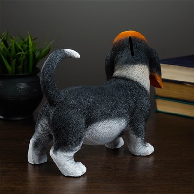 Копилка для денег «Щенок бассет-хаунда стоит», полистоун, 23×11×18 см