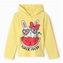 Толстовка для девочки, рост 92 см, жёлтая