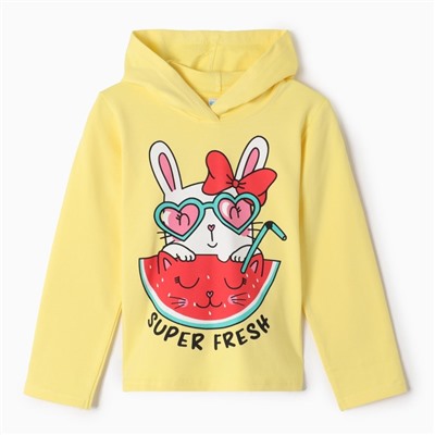 Толстовка для девочки, рост 92 см, жёлтая