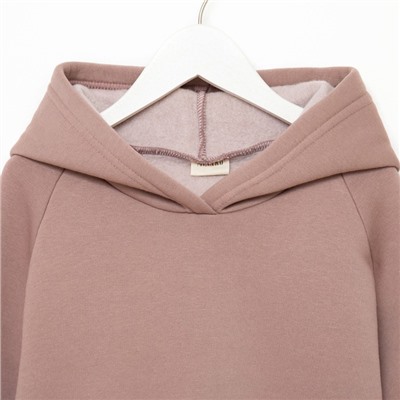 Худи для девочки MINAKU: Basic Line KIDS, тёмно-бежевое, рост 122 см