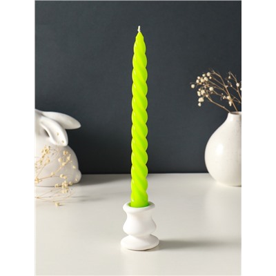 Набор свечей витых, 2.3×24.5 см, 5 ч, 50 г, 4 шт., зелёный