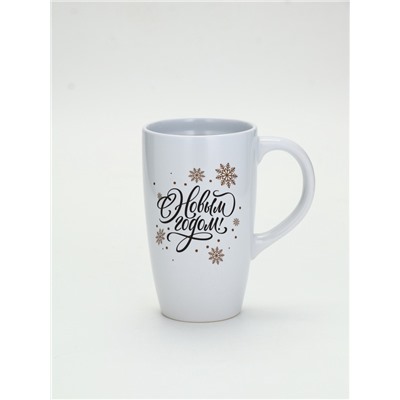 УЦЕНКА Кружка керамическая новогодняя «С новым годом! Снежинки», 530 мл