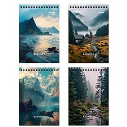 Блокнот на спирали А6 40л клетка "ВИДЫ ПРИРОДЫ - 8" ассорти Б40-7022 Проф-Пресс