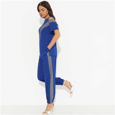 Брючный комплект из трикотажа, Нешуточная конкуренция (blue, 2 в 1)