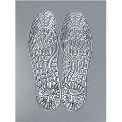 Стельки для обуви, универсальные, силиконовые, на клеевой основе, р-р RU до 48 (р-р Пр-ля до 46), 30 см, пара, прозрачные