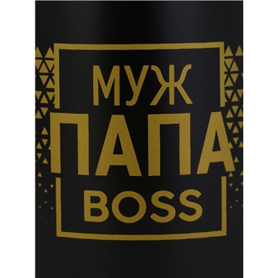 Кружка чайная керамическая «Муж. Папа. Boss», 380 мл