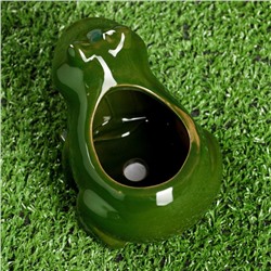 Декоративный горшок «Лягушка», керамический, 250 мл, 12×10×9 см, зелёный