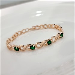 Браслет женский на руку Дубайское золото покрытие позолота, вставка: фианит, арт.314.953