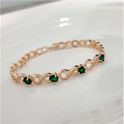 Браслет женский на руку Дубайское золото покрытие позолота, вставка: фианит, арт.314.953