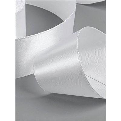 Лента атласная, 50 мм, 23±1 м, белая №01